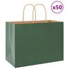 vidaXL Paper Bags 50 pcs with Handles Green 32x17x25 cm