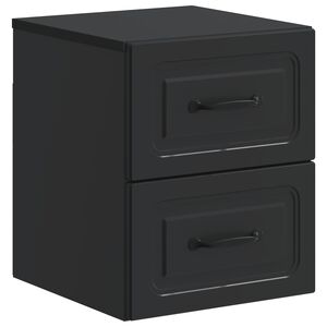 vidaXL Wall-Mounted Bedside Cabinet Black 34.5 x 33 x 40 cm