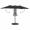 vidaXL Garden Parasol Black 385 x 209 x 244 cm Fabric