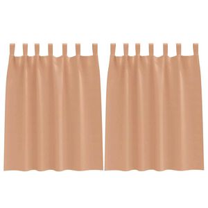 vidaXL Blackout Curtains with Rings 2 pcs Light Brown 140 x 140 cm