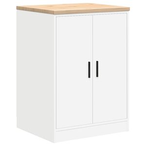 vidaXL Garage Storage Cabinet White 60x51x85 cm Solid Wood Pine