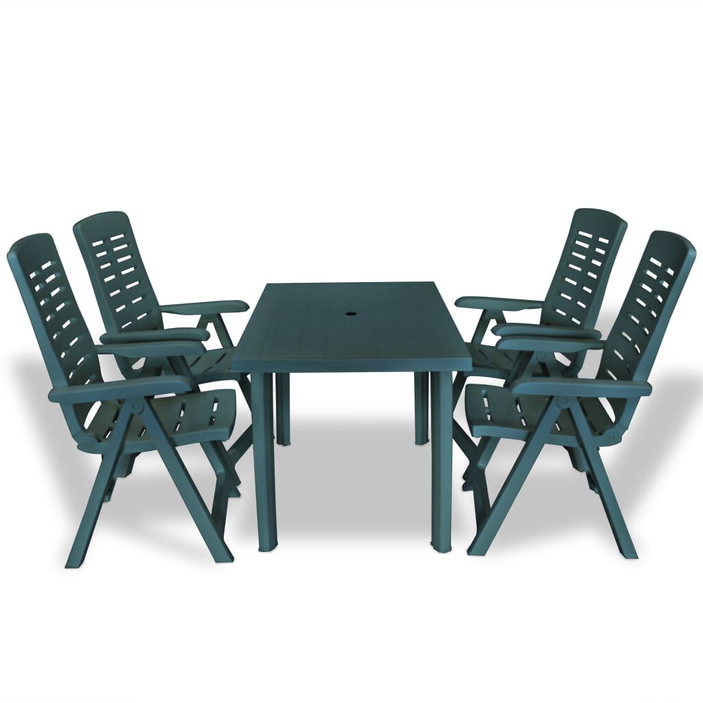 Green plastic cheap patio set