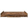 vidaXL Storage Bed Frame Smoked Oak 135 x 190 cm Engineered Wood