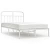 vidaXL Metal Bed Frame without Mattress with Headboard White 120x190cm
