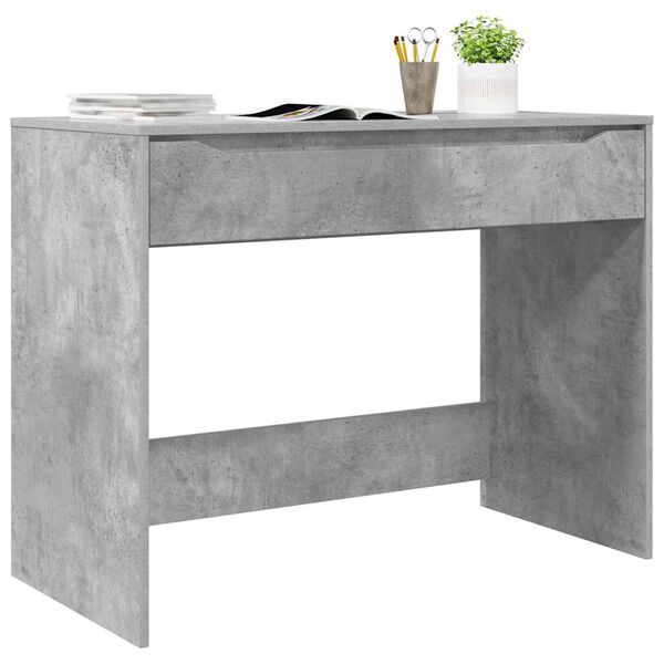 vidaXL Desk with Drawer Concrete Grey 100 x 50 x 78 cm Engineered Wood