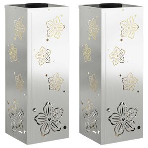 vidaXL Solar LED Pathway Light 2 pcs Silver Galvanized Steel