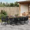 vidaXL Garden Dining Set 9 pcs Black Powder-Coated Steel