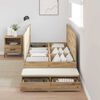 vidaXL Storage Bed Frame with Drawer Artisan oak 236.5 x 90 x 31.5 cm
