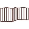 vidaXL Dog Gate Foldable 3 Panels Brown Oak 150 cm&nbsp;Poplar Wood