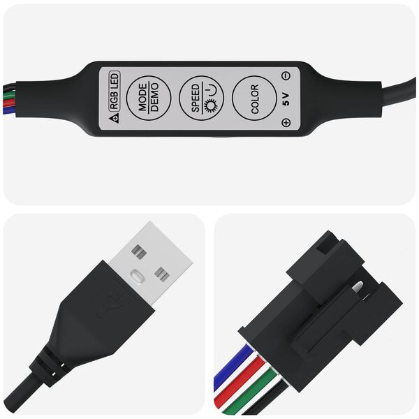 vidaXL LED Strip 2 pcs Black and White 1745 mm Copper and Plastic