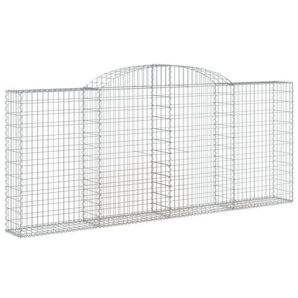 vidaXL Arched Gabion Basket 300x30x120/140 cm Galvanised Iron