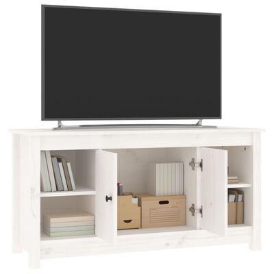 vidaXL TV Cabinet White 103x36,5x52 cm Solid Wood Pine