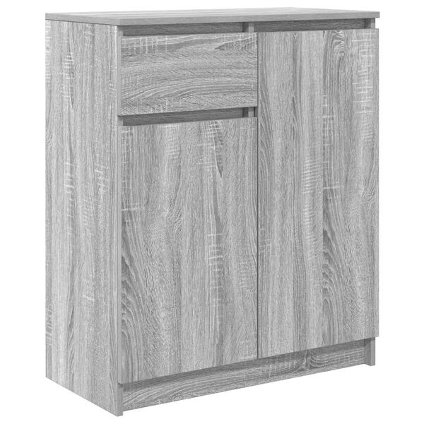 vidaXL Sideboard with Drawer Grey Sonoma 71x35x84 cm Engineered Wood