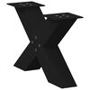 vidaXL Coffee Table Legs X-Shaped 2 pcs Black 60x(30-31) cm Steel
