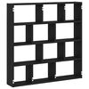 vidaXL Wall Cube Shelf 12 Compartments Black Engineered Wood