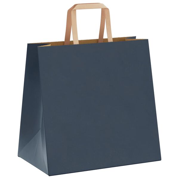 vidaXL Paper Bags 250 pcs with Handles Blue 26x17x25 cm
