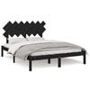 vidaXL Bed Frame without Mattress Black 140x200 cm Solid Wood