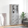 vidaXL Highboard Concrete Grey 69.5x34x180 cm Engineered Wood