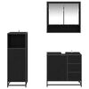 vidaXL Bathroom Furniture Set 3 pcs Black Oak Engineered Wood