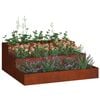 vidaXL Garden Planter Rusty 90 x 90 x 35 cm Weathering Steel