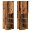 vidaXL TV Cabinets with LED Lights 2 pcs Old Wood 30.5x30x102 cm