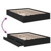 vidaXL Bed Frame with Drawers without Mattress Black 150x200 cm King Size