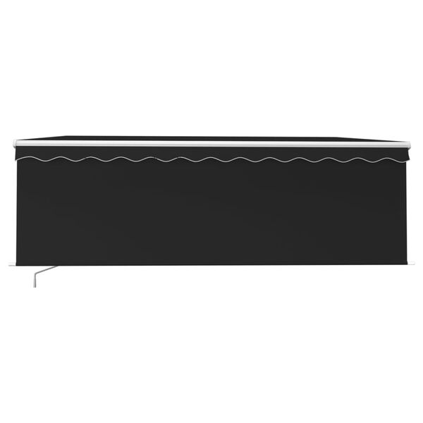 vidaXL Manual Retractable Awning with Blind 4x3m Anthracite
