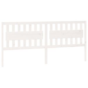 vidaXL Bed Headboard White 205.5x4x100 cm Solid Wood Pine