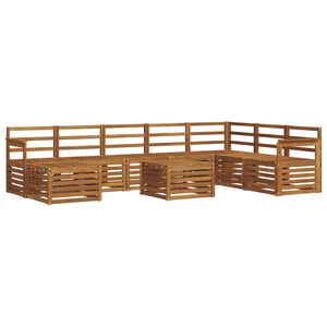 vidaXL Outdoor Sofa Set 9 pcs Natural Solid Acacia Wood