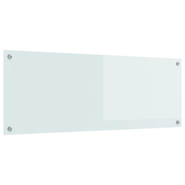 vidaXL Kitchen Backsplash White 110 x 40 cm Tempered Glass