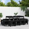 vidaXL 13 Piece Garden Dining Set Black Solid Wood Pine