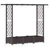 vidaXL Raised Bed with Trellis and Roof Brown 164 x 40 x 121 cm PP