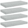 vidaXL Floating Wall Shelves 4 pcs Concrete Grey 50x23x3.8 cm MDF