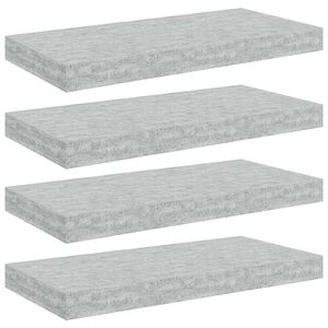 vidaXL Floating Wall Shelves 4 pcs Concrete Grey 50x23x3.8 cm MDF