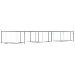 vidaXL Dog Cage with Doors Grey 10x2x1.5 m Galvanised Steel