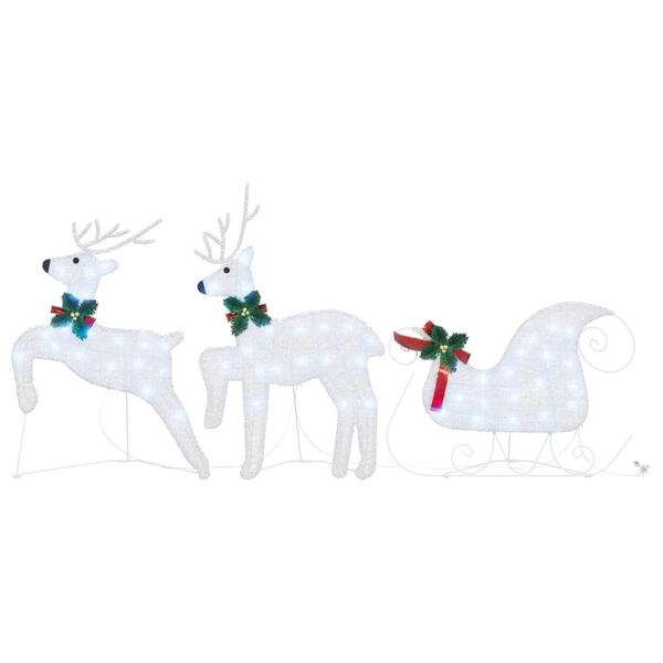vidaXL LED Reindeers 3 pcs Cold White Fabric