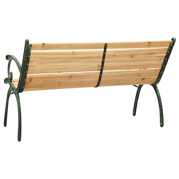 vidaXL Garden Bench 116 cm Cast Iron and Solid Wood Fir