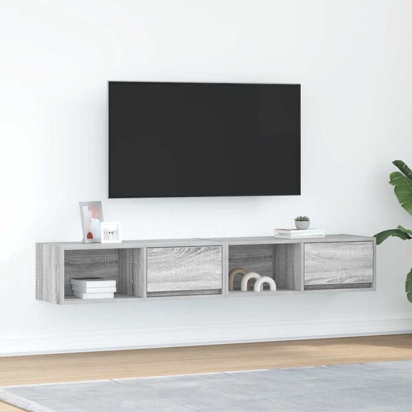 vidaXL TV Cabinets 2 pcs Grey Sonoma 80x31x25.5 cm Engineered Wood