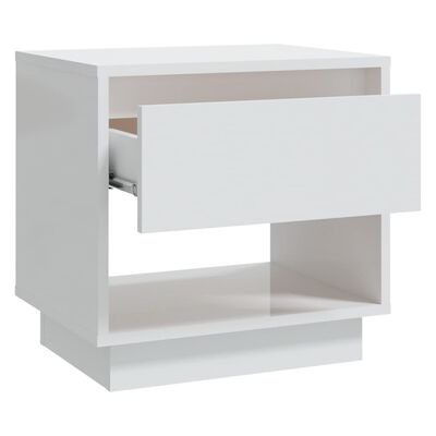 vidaXL Bedside Cabinets 2 pcs High Gloss White 45x34x44 cm Engineered Wood