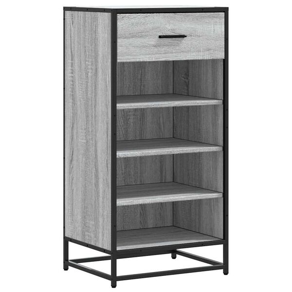 vidaXL Shoe Rack Grey Sonoma 48x38x97.5 cm Engineered Wood