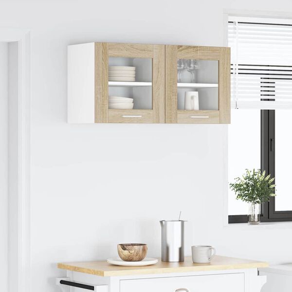 vidaXL Hanging Cabinet with Storage 2 pcs Sonoma Oak 40 x 31 x 40 cm