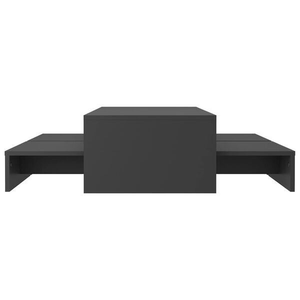 vidaXL Nesting Coffee Table Set Grey 100x100x26.5 cm Engineered Wood