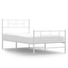 vidaXL Metal Bed Frame without Mattress with Footboard White 90x200cm