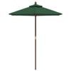 vidaXL Garden Parasol with Wooden Pole Green 196x231 cm
