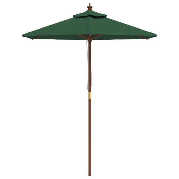 vidaXL Garden Parasol with Wooden Pole Green 196x231 cm
