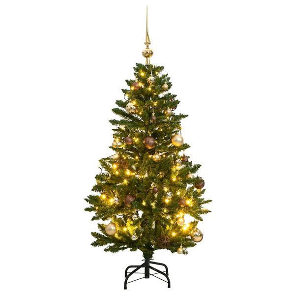 vidaXL Artificial Hinged Christmas Tree 150 LEDs & Ball Set 150 cm