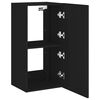 vidaXL TV Wall Cabinet with LED Lights Black 40.5x35x80 cm