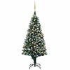 vidaXL Christmas Tree | Green and white | PVC, steel, plastic | 180 cm