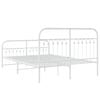 vidaXL Metal Bed Frame without Mattress with Footboard White 140x190cm