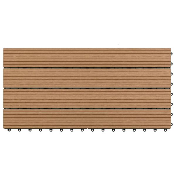 vidaXL Decking Tiles 6 pcs WPC 60x30 cm 1.08 m² Brown